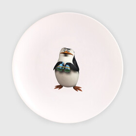 Тарелка с принтом Пингвин с биноклем в Кировске, фарфор | диаметр - 210 мм
диаметр для нанесения принта - 120 мм | Тематика изображения на принте: пингвин
