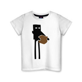 Детская футболка хлопок с принтом Enderman в Кировске, 100% хлопок | круглый вырез горловины, полуприлегающий силуэт, длина до линии бедер | enderman | minecraft | игры | компьютерные игры | майнкрафт