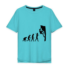 Мужская футболка хлопок Oversize с принтом Эволюция альпиниста в Кировске, 100% хлопок | свободный крой, круглый ворот, “спинка” длиннее передней части | climb | climber | альпинизм | альпинист | альпинисты | горы | путь | скалолазанье | скалолазы | спорт | эволюция