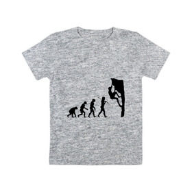 Детская футболка хлопок с принтом Эволюция альпиниста в Кировске, 100% хлопок | круглый вырез горловины, полуприлегающий силуэт, длина до линии бедер | climb | climber | альпинизм | альпинист | альпинисты | горы | путь | скалолазанье | скалолазы | спорт | эволюция