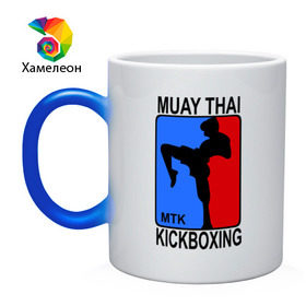 Кружка хамелеон с принтом Muay Thai Kickboxing в Кировске, керамика | меняет цвет при нагревании, емкость 330 мл | кикбоксинг | муай тай