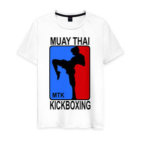 Мужская футболка хлопок с принтом Muay Thai Kickboxing в Кировске, 100% хлопок | прямой крой, круглый вырез горловины, длина до линии бедер, слегка спущенное плечо. | кикбоксинг | муай тай