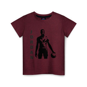 Детская футболка хлопок с принтом Michael Jordan в Кировске, 100% хлопок | круглый вырез горловины, полуприлегающий силуэт, длина до линии бедер | michel jordan | nba | джордан | майкл | нба