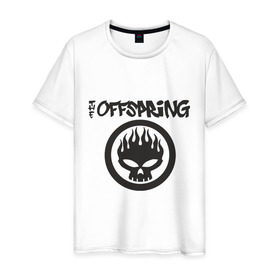 Мужская футболка хлопок с принтом The Offspring classic logo в Кировске, 100% хлопок | прямой крой, круглый вырез горловины, длина до линии бедер, слегка спущенное плечо. | группы | музыка | музыкальные группы | панк | рок | рок музыка