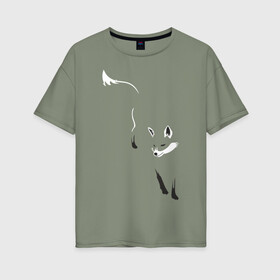 Женская футболка хлопок Oversize с принтом Лиса в Кировске, 100% хлопок | свободный крой, круглый ворот, спущенный рукав, длина до линии бедер
 | девушкам | животные | лисенок | лисица