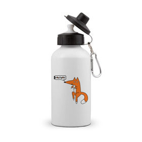 Бутылка спортивная с принтом Foxtrot в Кировске, металл | емкость — 500 мл, в комплекте две пластиковые крышки и карабин для крепления | лиса