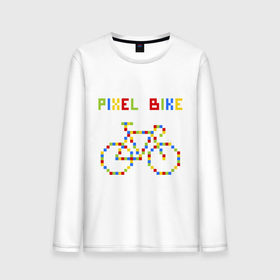 Мужской лонгслив хлопок с принтом Pixel Bike in color в Кировске, 100% хлопок |  | 