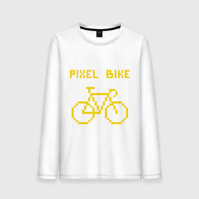 Мужской лонгслив хлопок с принтом Pixel Bike one color в Кировске, 100% хлопок |  | 