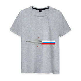 Мужская футболка хлопок с принтом Су - 35 в Кировске, 100% хлопок | прямой крой, круглый вырез горловины, длина до линии бедер, слегка спущенное плечо. | ввс | военно воздушные силы | самолет | силовые структуры | су 35 | су35