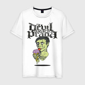 Мужская футболка хлопок с принтом the devil wears prada в Кировске, 100% хлопок | прямой крой, круглый вырез горловины, длина до линии бедер, слегка спущенное плечо. | зомби