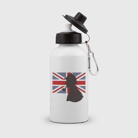 Бутылка спортивная с принтом Англия британский флаг в Кировске, металл | емкость — 500 мл, в комплекте две пластиковые крышки и карабин для крепления | лондон