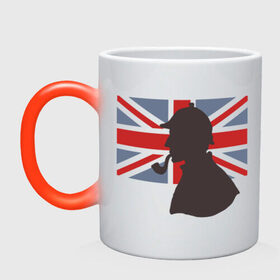 Кружка хамелеон с принтом Англия британский флаг в Кировске, керамика | меняет цвет при нагревании, емкость 330 мл | лондон