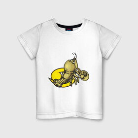 Детская футболка хлопок с принтом Знак зодиака Рак в Кировске, 100% хлопок | круглый вырез горловины, полуприлегающий силуэт, длина до линии бедер | Тематика изображения на принте: 