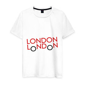 Мужская футболка хлопок с принтом Автобус LONDON в Кировске, 100% хлопок | прямой крой, круглый вырез горловины, длина до линии бедер, слегка спущенное плечо. | 