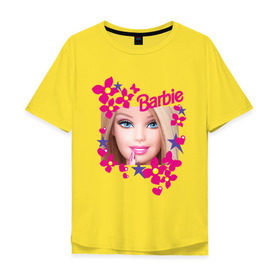 Мужская футболка хлопок Oversize с принтом Барби красавица в Кировске, 100% хлопок | свободный крой, круглый ворот, “спинка” длиннее передней части | 90 | 90 е | barbie | барби | ностальгия