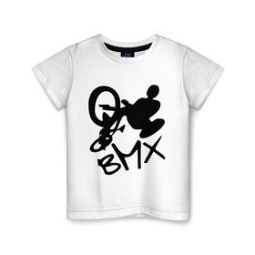 Детская футболка хлопок с принтом BMX в Кировске, 100% хлопок | круглый вырез горловины, полуприлегающий силуэт, длина до линии бедер | bmx | extreme | бмх | экстрим