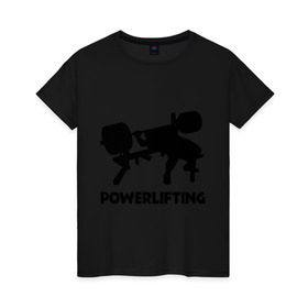 Женская футболка хлопок с принтом поверлифтинг в Кировске, 100% хлопок | прямой крой, круглый вырез горловины, длина до линии бедер, слегка спущенное плечо | powerlifting