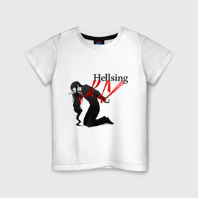 Детская футболка хлопок с принтом Hellsing ленты в Кировске, 100% хлопок | круглый вырез горловины, полуприлегающий силуэт, длина до линии бедер | Тематика изображения на принте: anime | hellsing | аниме | анимэ | манга | хеллсинг
