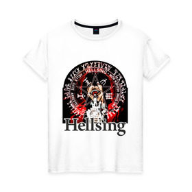 Женская футболка хлопок с принтом Hellsing символ Алукарда в Кировске, 100% хлопок | прямой крой, круглый вырез горловины, длина до линии бедер, слегка спущенное плечо | anime | hellsing | аниме | анимэ | манга | хеллсинг
