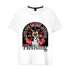Мужская футболка хлопок с принтом Hellsing символ Алукарда в Кировске, 100% хлопок | прямой крой, круглый вырез горловины, длина до линии бедер, слегка спущенное плечо. | anime | hellsing | аниме | анимэ | манга | хеллсинг