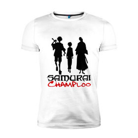 Мужская футболка премиум с принтом Самурай Чамплоо в Кировске, 92% хлопок, 8% лайкра | приталенный силуэт, круглый вырез ворота, длина до линии бедра, короткий рукав | anime | samurai champloo | аниме | анимэ | самурай чамплу