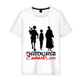Мужская футболка хлопок с принтом Самурай Чамплоо в Кировске, 100% хлопок | прямой крой, круглый вырез горловины, длина до линии бедер, слегка спущенное плечо. | anime | samurai champloo | аниме | анимэ | самурай чамплу