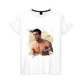 Женская футболка хлопок с принтом Марио Касас в Кировске, 100% хлопок | прямой крой, круглый вырез горловины, длина до линии бедер, слегка спущенное плечо | mario casas | актер | аче | мелодрама