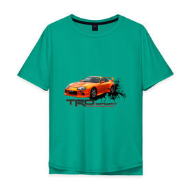Мужская футболка хлопок Oversize с принтом toyota supra TRD в Кировске, 100% хлопок | свободный крой, круглый ворот, “спинка” длиннее передней части | tourer | toyota supra | супра | тойота | японские автомобили