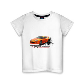 Детская футболка хлопок с принтом toyota supra TRD в Кировске, 100% хлопок | круглый вырез горловины, полуприлегающий силуэт, длина до линии бедер | tourer | toyota supra | супра | тойота | японские автомобили