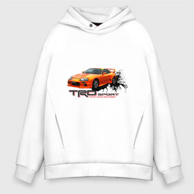 Мужское худи Oversize хлопок с принтом toyota supra TRD в Кировске, френч-терри — 70% хлопок, 30% полиэстер. Мягкий теплый начес внутри —100% хлопок | боковые карманы, эластичные манжеты и нижняя кромка, капюшон на магнитной кнопке | tourer | toyota supra | супра | тойота | японские автомобили