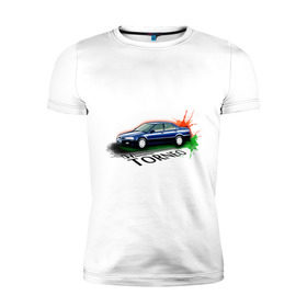 Мужская футболка премиум с принтом Honda TORNEO в Кировске, 92% хлопок, 8% лайкра | приталенный силуэт, круглый вырез ворота, длина до линии бедра, короткий рукав | honda | honda torneo | tourer | хонда | японские автомобили