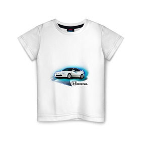 Детская футболка хлопок с принтом Honda INTEGRA в Кировске, 100% хлопок | круглый вырез горловины, полуприлегающий силуэт, длина до линии бедер | honda interga | tourer | ходна интегра | японские автомобили