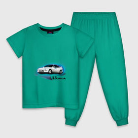 Детская пижама хлопок с принтом Honda INTEGRA в Кировске, 100% хлопок |  брюки и футболка прямого кроя, без карманов, на брюках мягкая резинка на поясе и по низу штанин
 | honda interga | tourer | ходна интегра | японские автомобили