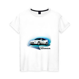 Женская футболка хлопок с принтом Honda INTEGRA в Кировске, 100% хлопок | прямой крой, круглый вырез горловины, длина до линии бедер, слегка спущенное плечо | honda interga | tourer | ходна интегра | японские автомобили