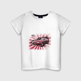 Детская футболка хлопок с принтом Nisan Skyline красная в Кировске, 100% хлопок | круглый вырез горловины, полуприлегающий силуэт, длина до линии бедер | Тематика изображения на принте: nissan skyline | tourer | ниссан | скайлайн | японские автомобили