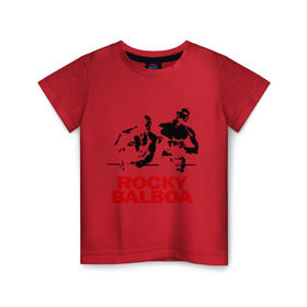 Детская футболка хлопок с принтом Rocky Balboa в Кировске, 100% хлопок | круглый вырез горловины, полуприлегающий силуэт, длина до линии бедер | boxing | боксер | роки | рокки | рокки бальбоа | спорт