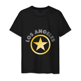 Мужская футболка хлопок с принтом Los Angeles в Кировске, 100% хлопок | прямой крой, круглый вырез горловины, длина до линии бедер, слегка спущенное плечо. | америка | голливуд | звезда | лос анджелес | сша