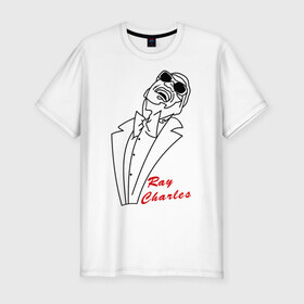 Мужская футболка премиум с принтом Ray Charles (1) в Кировске, 92% хлопок, 8% лайкра | приталенный силуэт, круглый вырез ворота, длина до линии бедра, короткий рукав | 