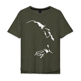 Мужская футболка хлопок Oversize с принтом Ray Charles в Кировске, 100% хлопок | свободный крой, круглый ворот, “спинка” длиннее передней части | jazz | ray charles | джаз | музыка | рэй чарльз