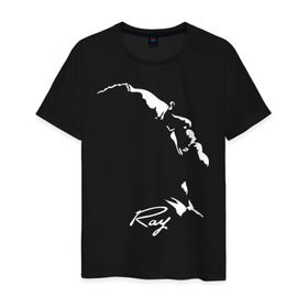 Мужская футболка хлопок с принтом Ray Charles в Кировске, 100% хлопок | прямой крой, круглый вырез горловины, длина до линии бедер, слегка спущенное плечо. | Тематика изображения на принте: jazz | ray charles | джаз | музыка | рэй чарльз