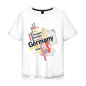 Мужская футболка хлопок Oversize с принтом Германия (крупные города) в Кировске, 100% хлопок | свободный крой, круглый ворот, “спинка” длиннее передней части | germany | германия | город | города | для туристов | туристические