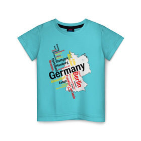 Детская футболка хлопок с принтом Германия (крупные города) в Кировске, 100% хлопок | круглый вырез горловины, полуприлегающий силуэт, длина до линии бедер | Тематика изображения на принте: germany | германия | город | города | для туристов | туристические