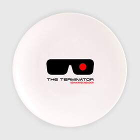 Тарелка 3D с принтом The Terminator в Кировске, фарфор | диаметр - 210 мм
диаметр для нанесения принта - 120 мм | terminator | очки терминатор | терминатор | шварценеггер | шварцнеггер
