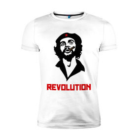 Мужская футболка премиум с принтом Che Guevara Revolution в Кировске, 92% хлопок, 8% лайкра | приталенный силуэт, круглый вырез ворота, длина до линии бедра, короткий рукав | че гевара