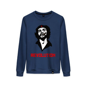 Женский свитшот хлопок с принтом Che Guevara Revolution в Кировске, 100% хлопок | прямой крой, круглый вырез, на манжетах и по низу широкая трикотажная резинка  | че гевара