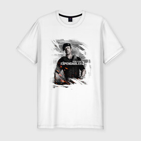 Мужская футболка премиум с принтом Stallone в Кировске, 92% хлопок, 8% лайкра | приталенный силуэт, круглый вырез ворота, длина до линии бедра, короткий рукав | expendables 2 | stallone | кино | неудержимые | сталлоне | фильмы