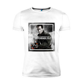 Мужская футболка премиум с принтом Schwarzenegger в Кировске, 92% хлопок, 8% лайкра | приталенный силуэт, круглый вырез ворота, длина до линии бедра, короткий рукав | expendables | schwarzenegger | арни | кино. фильмы | неудержимые | шварценеггер