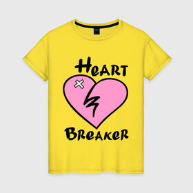 Женская футболка хлопок с принтом Heart beaker (разбивательница сердец) в Кировске, 100% хлопок | прямой крой, круглый вырез горловины, длина до линии бедер, слегка спущенное плечо | девушкам пафосные | любовь | разбиваю сердца | сердце | сердцеедка