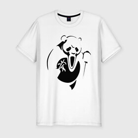 Мужская футболка премиум с принтом Панда крик в Кировске, 92% хлопок, 8% лайкра | приталенный силуэт, круглый вырез ворота, длина до линии бедра, короткий рукав | панда