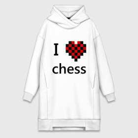 Платье-худи хлопок с принтом I love chess в Кировске,  |  | chess | i love chess | шахматы | я люблю шахматы